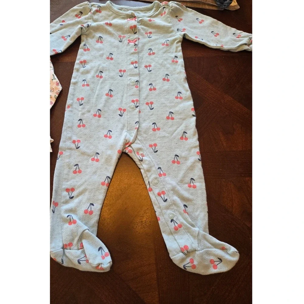 Carters Child of Mine Baby‎ Girl 5pc Lot 6-9M Sleepers Bodysuit Leggings Floral